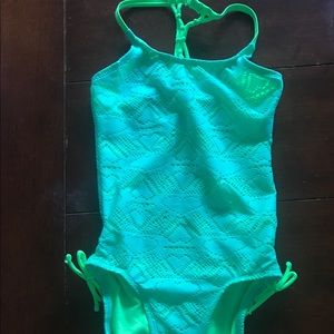 Girls size 7 turquoise bathing suit